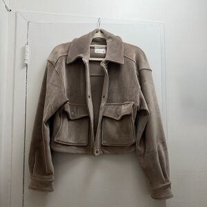 Abercrombie Tan Corduroy Cropped Jacket